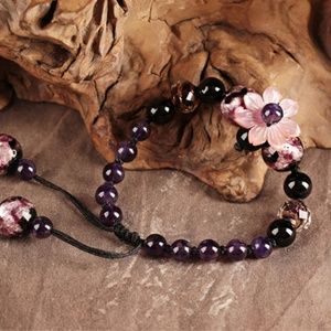 Amethyst glaze bracelet, retro national wind brace